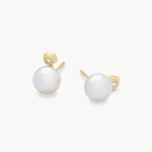Cathleen 14k Yellow Gold Stud
Earrings in Pearl